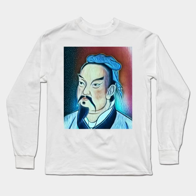 Sun Tzu Portrait | Sun Tzu Artwork 5 Long Sleeve T-Shirt by JustLit